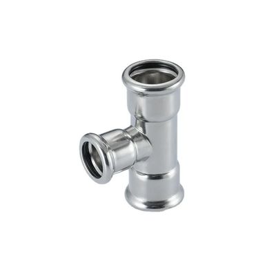 Good price Acero inoxidável 304 316L Tubos de abastecimento de água Press Fittings EN10312 Reducing Tee on-line